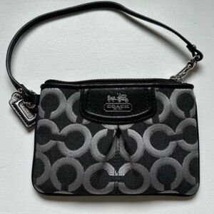 Coach Black and Silver Wristlet
